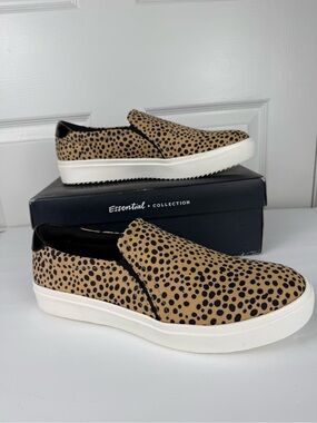 NIB Dr. Scholl's Leopard-Pattern Slip-On Sneakers in Tan & Black 11 M